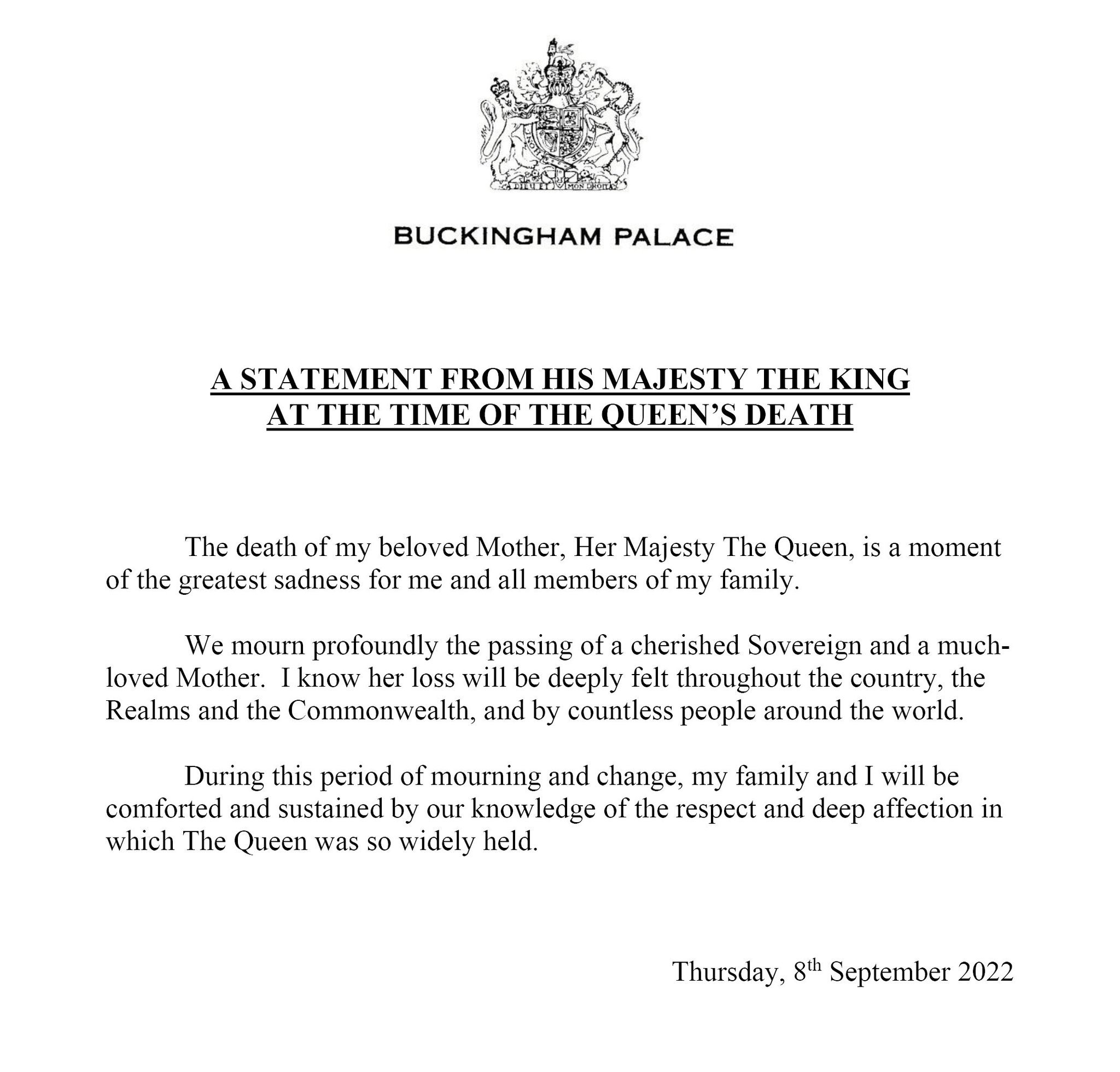 A Statement From His Majesty The King | Unofficial Royalty